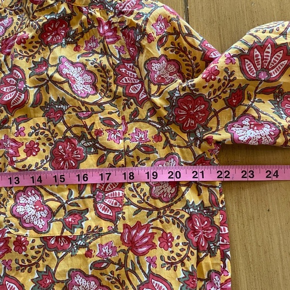 dRA Anthropologie Women’s Maxi Floral Button Belt Pockets Cotton size medium - Picture 15 of 16